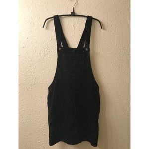 Black Corduroy Overall Dress